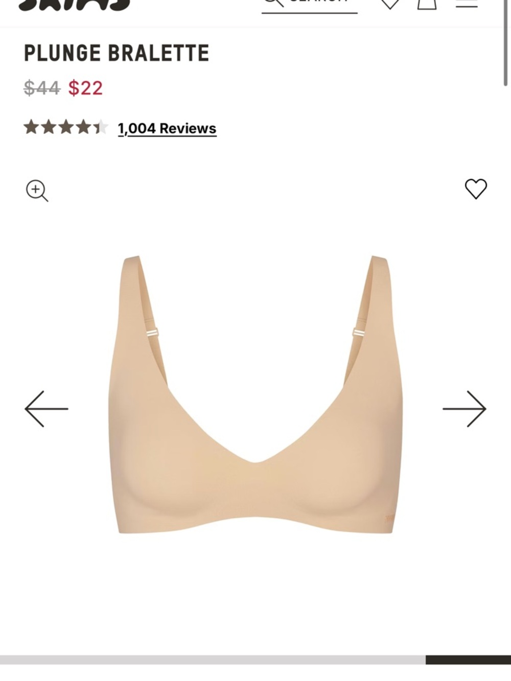 SKIMS Naked Plunge Bralette - CLAY